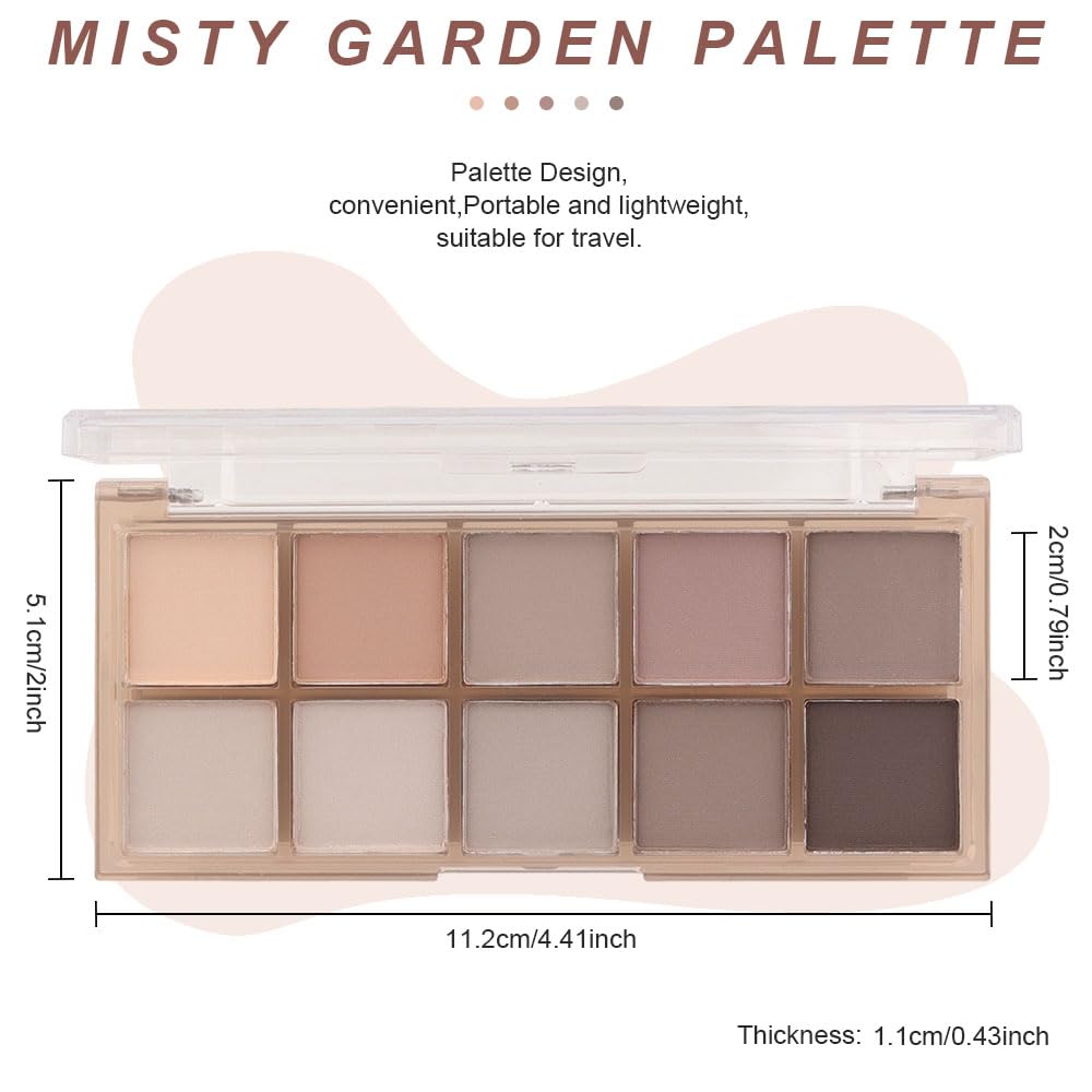 evpct 10 Colors Matte Nude Eye Shadow Palette Makeup for Older Women, Nude Brown Pink Cocoa Taupe Mauve Neutral Matte Cream Smokey Mini Eyeshadow Palette for Blue Green Eyes, Contour Makeup Palettes 4