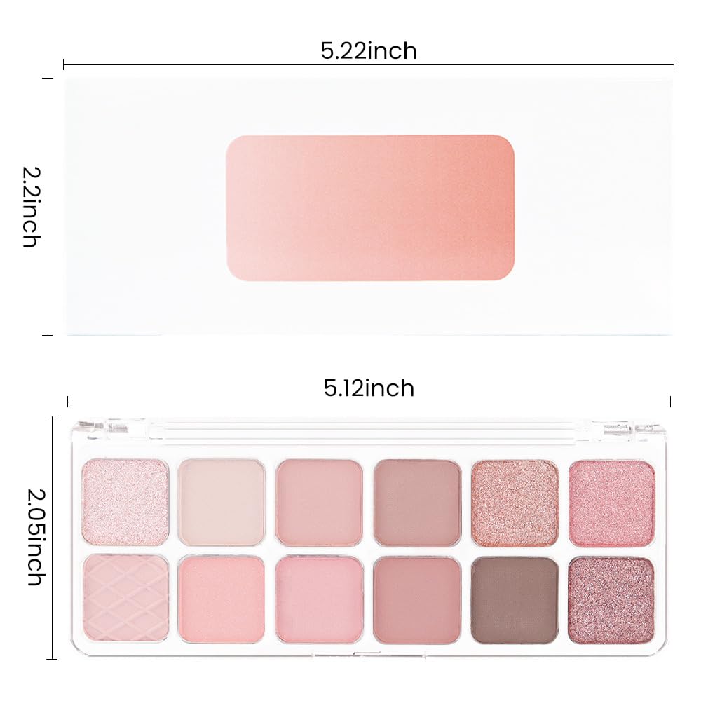 AMY'S DIARY 12Color Light Pink Purple Eyeshadow Palette, Long-Lasting, and Highly Pigmented. Elevate Your Eye Makeup– Unleash Your Unique Style (07#)
