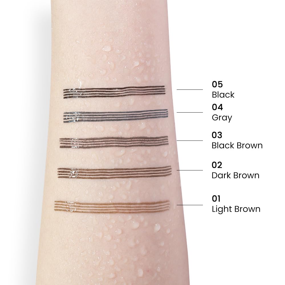 Kaely 2Pcs Light Dark Brown Eyebrow Pencils for Women, 4 Tip Magical Precise Waterproof Brow Pen, Microblading Eyebrow Contouring Pen, lapiz de cejas 3d Eye Brow Gel, 24h Smudge Proof,01+02