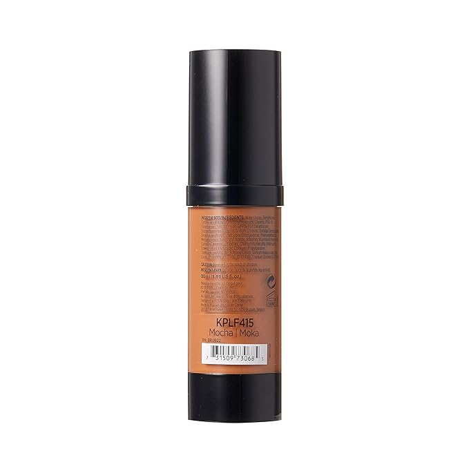 Kiss New York Professional Liquid Foundation - Lightweight and Hydrating Formula, Natural Finish, Control Shine, Cover Pores, Medium to Full Coverage, Green Tea Extract (Mocha)