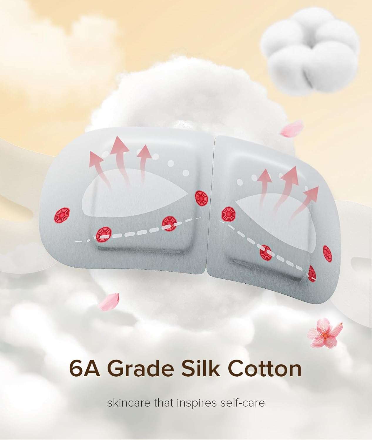 3D Self Heated Eye Mask for Dry Eyes with 100+ Soft Beads,Steam Eye Mask for Sleeping,Relaxation, Disposable, Spa, Travel Gifts for Women, Men