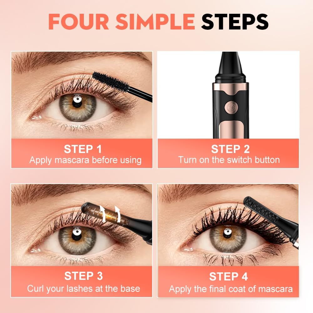 Heated Eyelash Curler, 2025 New Electric Eyelash Curler with LED Display, Portable Rechargeable Eye Lash Curlers Heated Makeup Tool for Women Girls (Black)