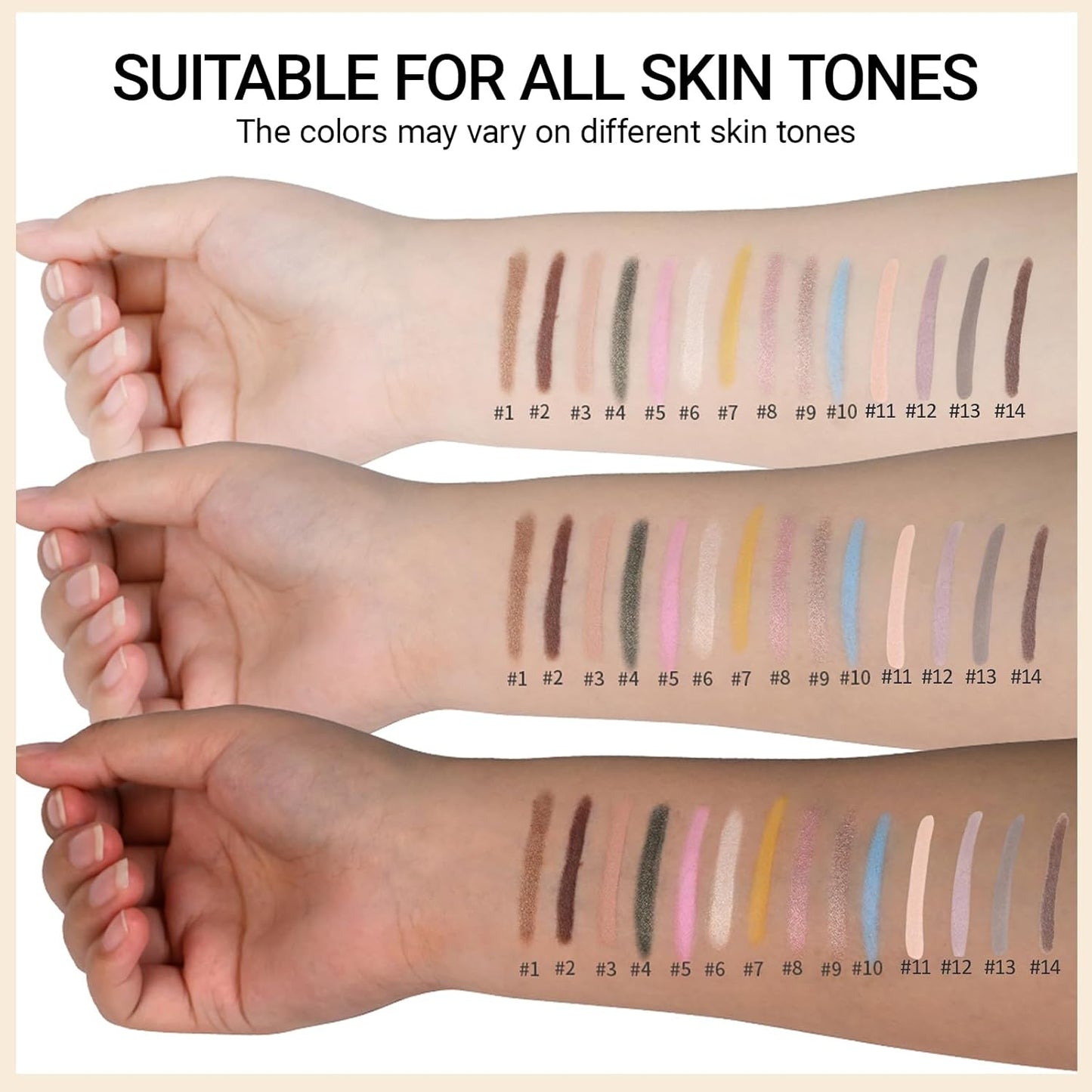 Erinde Waterproof Eyeshadow Stick, Cream Eye Shadow Stick, Long-Lasting, Crease-Proof, Cream to Powder Buildable & Blendable Eye Shadow Pencils Crayon, Vegan & Cruelty-Free, 11 Nude Beige