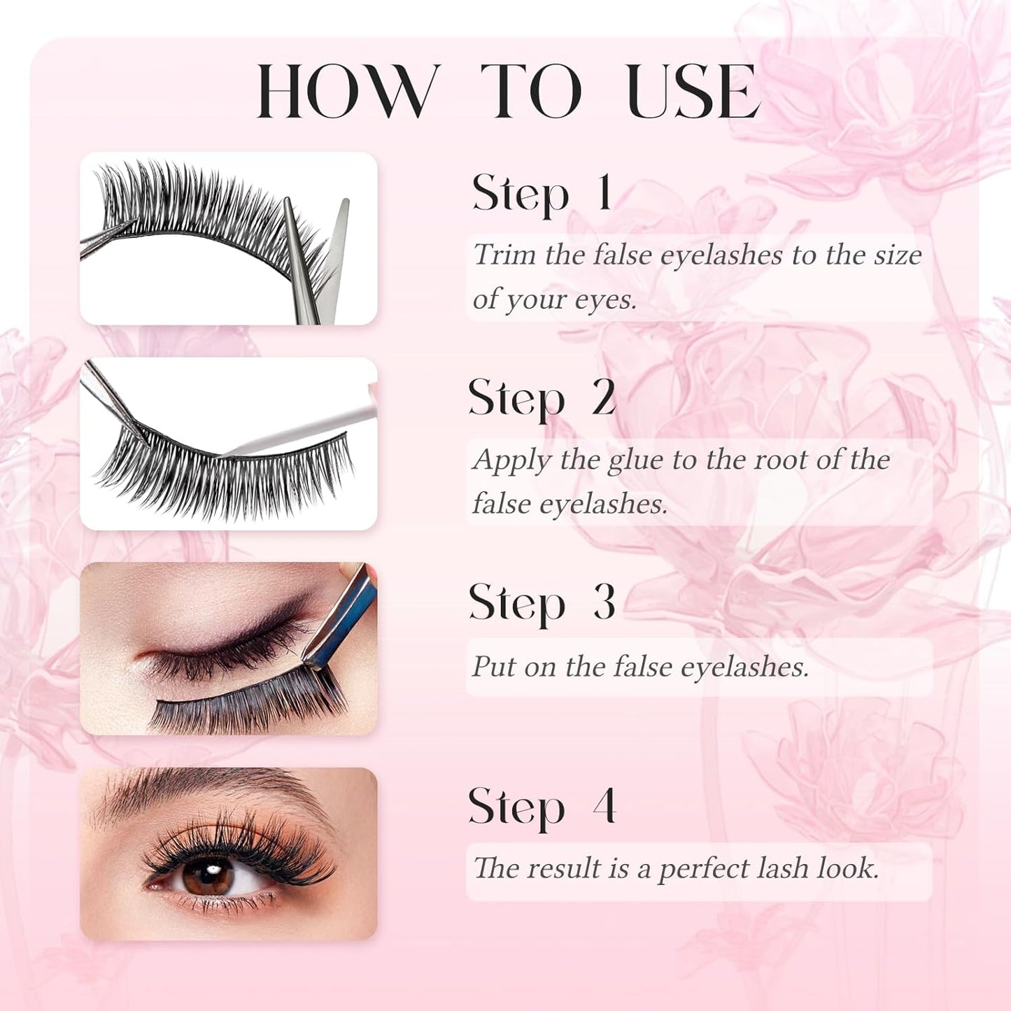 FADLASH False Eyelashes Voluminous and Fluffy Cat Eye Lashes Black Fake Lashes with Thin Band Wear Comfortable, Pack 14 Pairs, LZ-DD-14