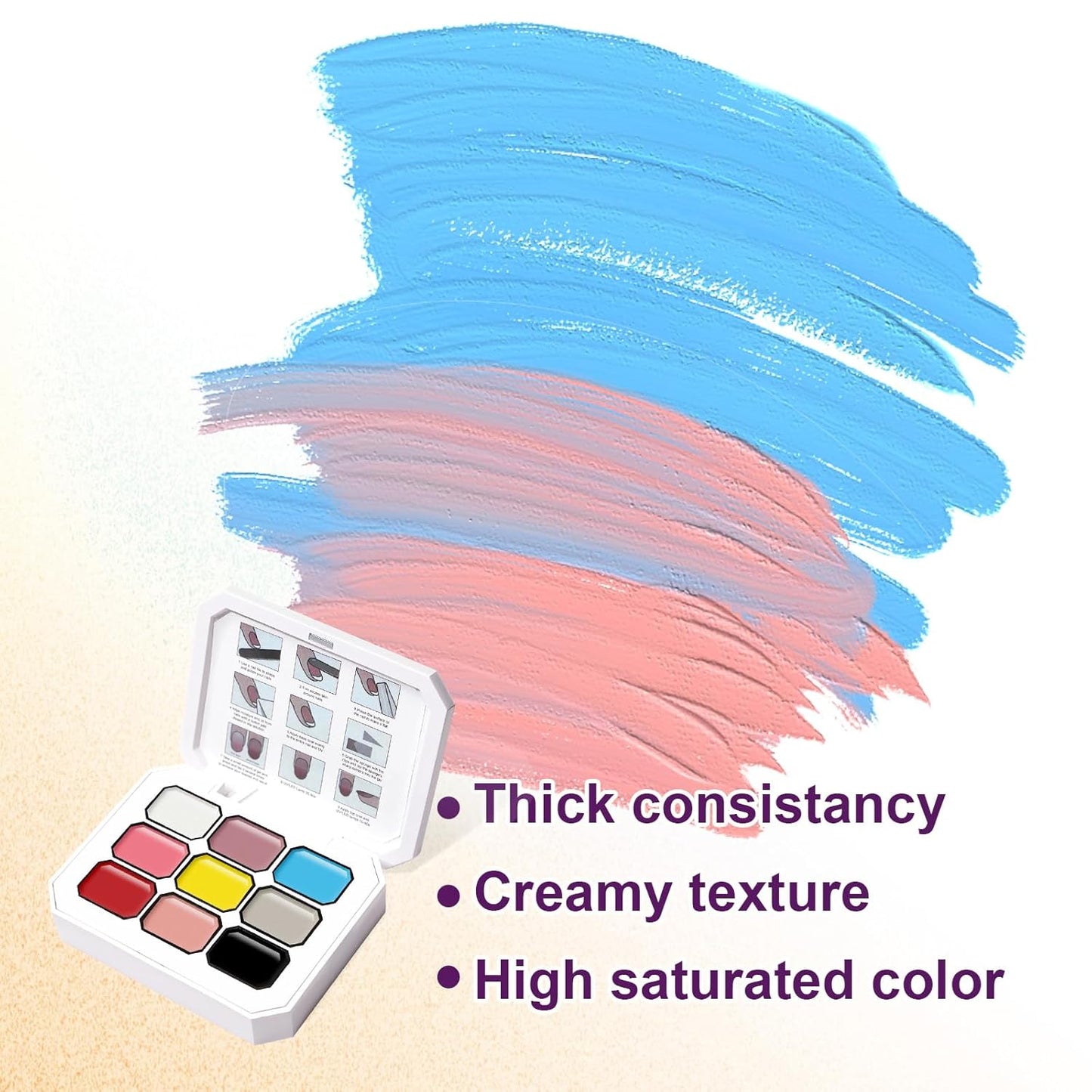 Gradient Painting Gel, 9 Colors Ombre Gel Nail Polish Oil Painting 3D Sculpture Effect for Pigment Pat Nails French Manicure DIY Nail Art Long-lasting Soak of UV/LED Artistic Inspiration