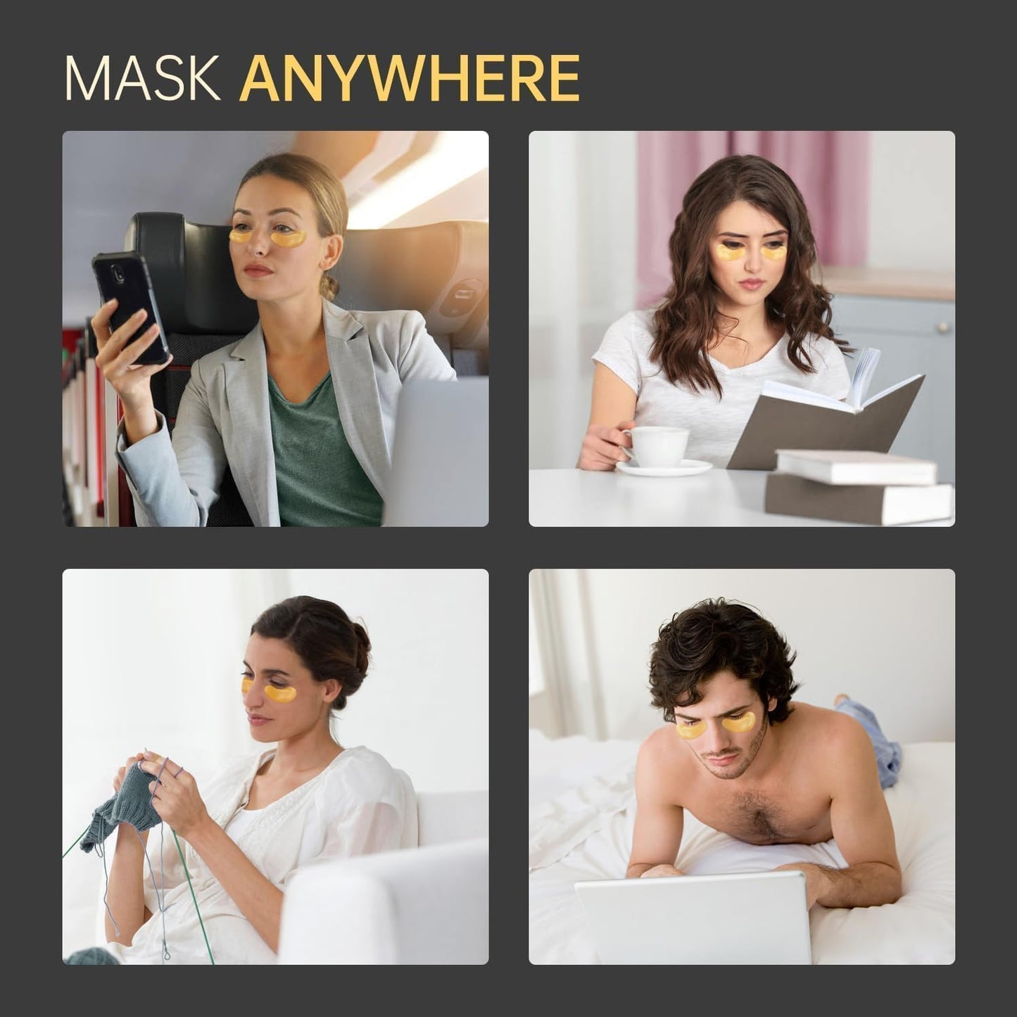 20 Pairs 24K Gold Under Eye Patches Face Masks Dark Circles Puffy Eye Bags Collagen Skincare Spa Trip Eye Mask