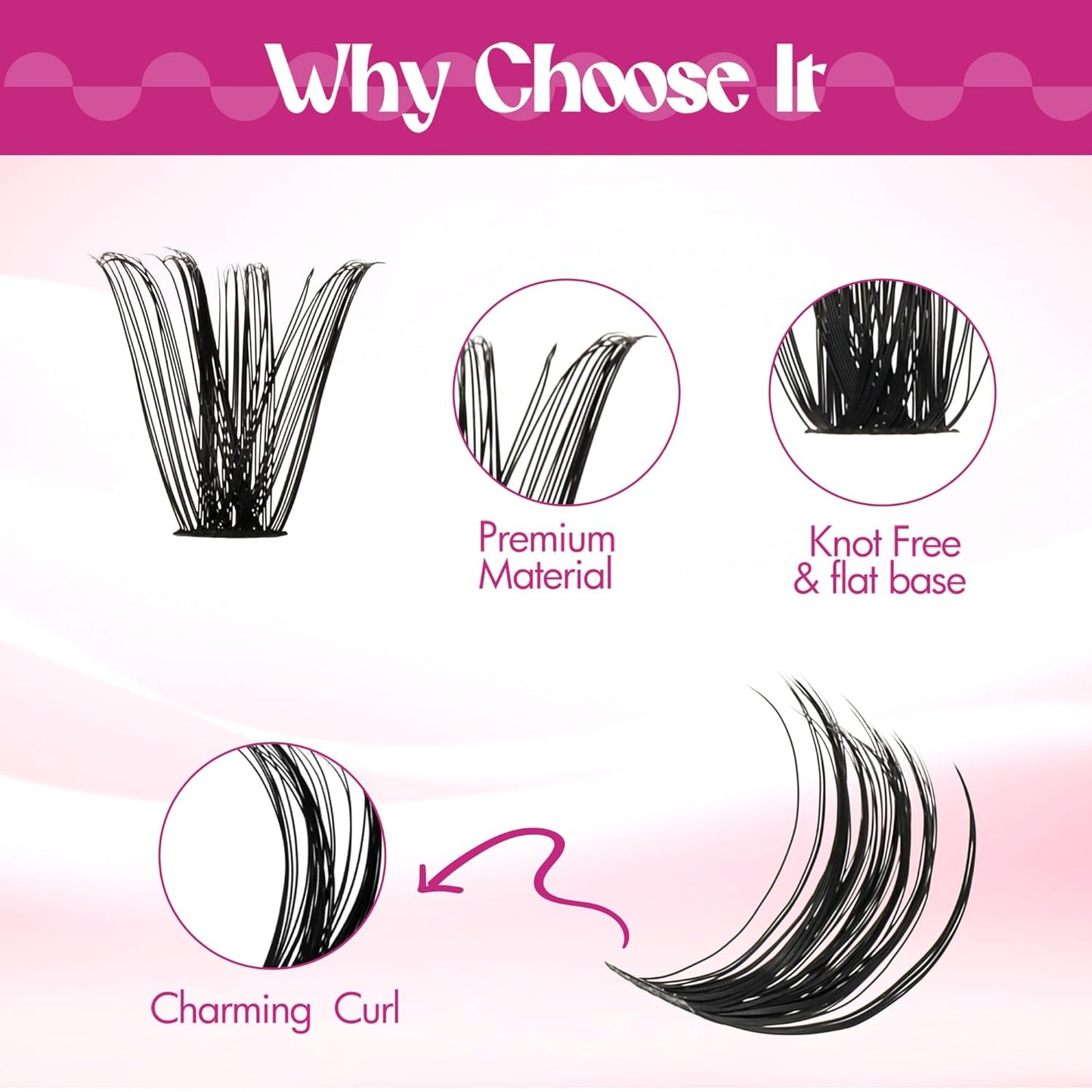 FADLASH Cluster Lashes D Curl Wispy Individual Lashes DIY Eyelash Extension Natural Look Reusable Fluffy Cluster Eyelash Extensions Self Application at Home (60D+80D-0.07D-12-18MIX)