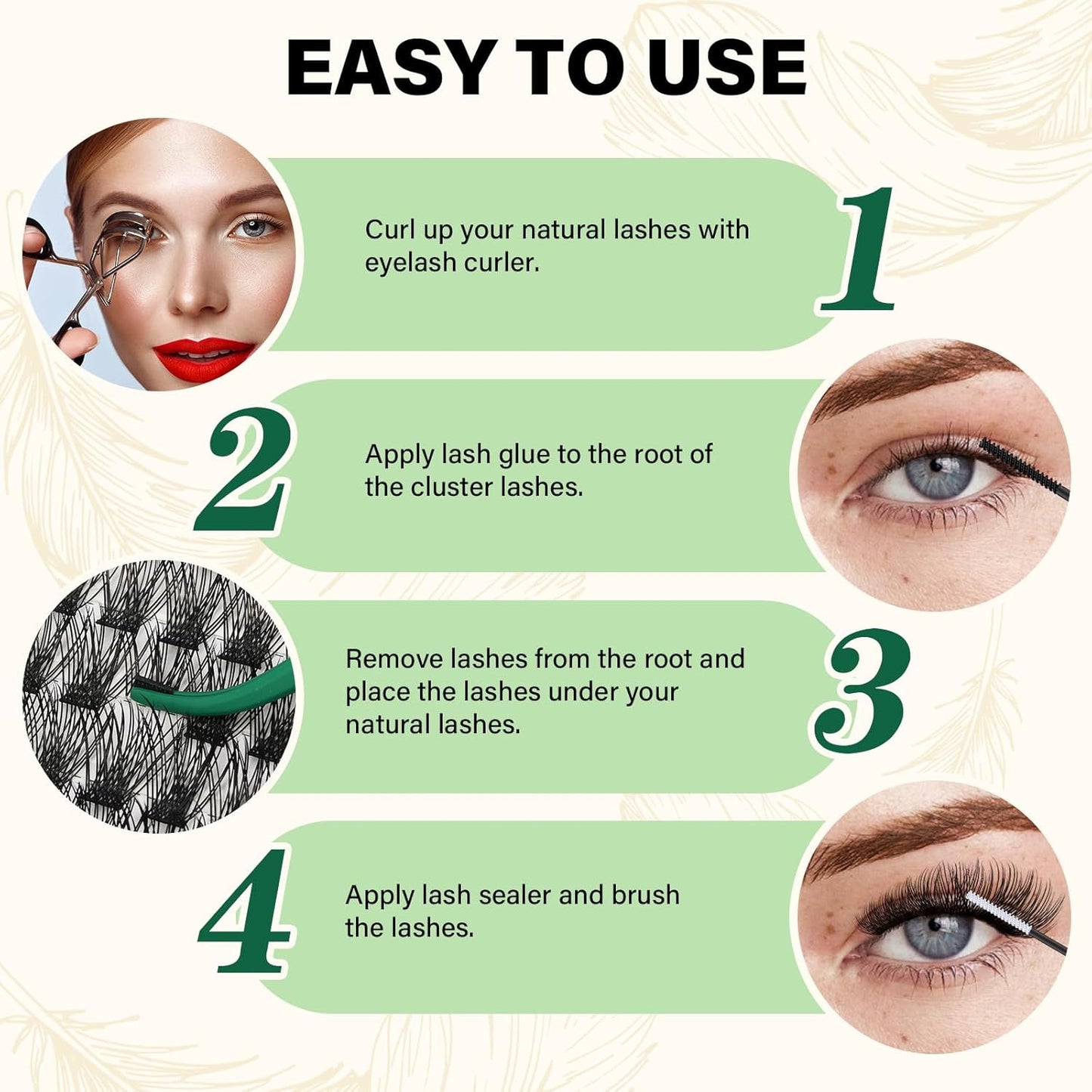 KEYYOU Lash Clusters 144pcs Individual Lashes D Curl 16mm Eyelash Clusters Super Lightweight Air Touch Cluster Lashes Soft&Wispy Comfortable Easy to DIY at Home(Air02-D-16mm)