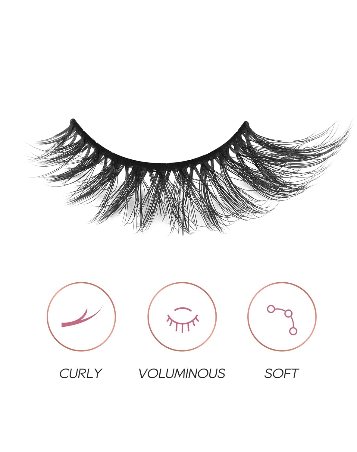 Onlyall Cat Eye Lashes Mink Lashes Fluffy Eyelashes Cat Eye False Lashes Fox Eye Lashes 7 Pairs F02