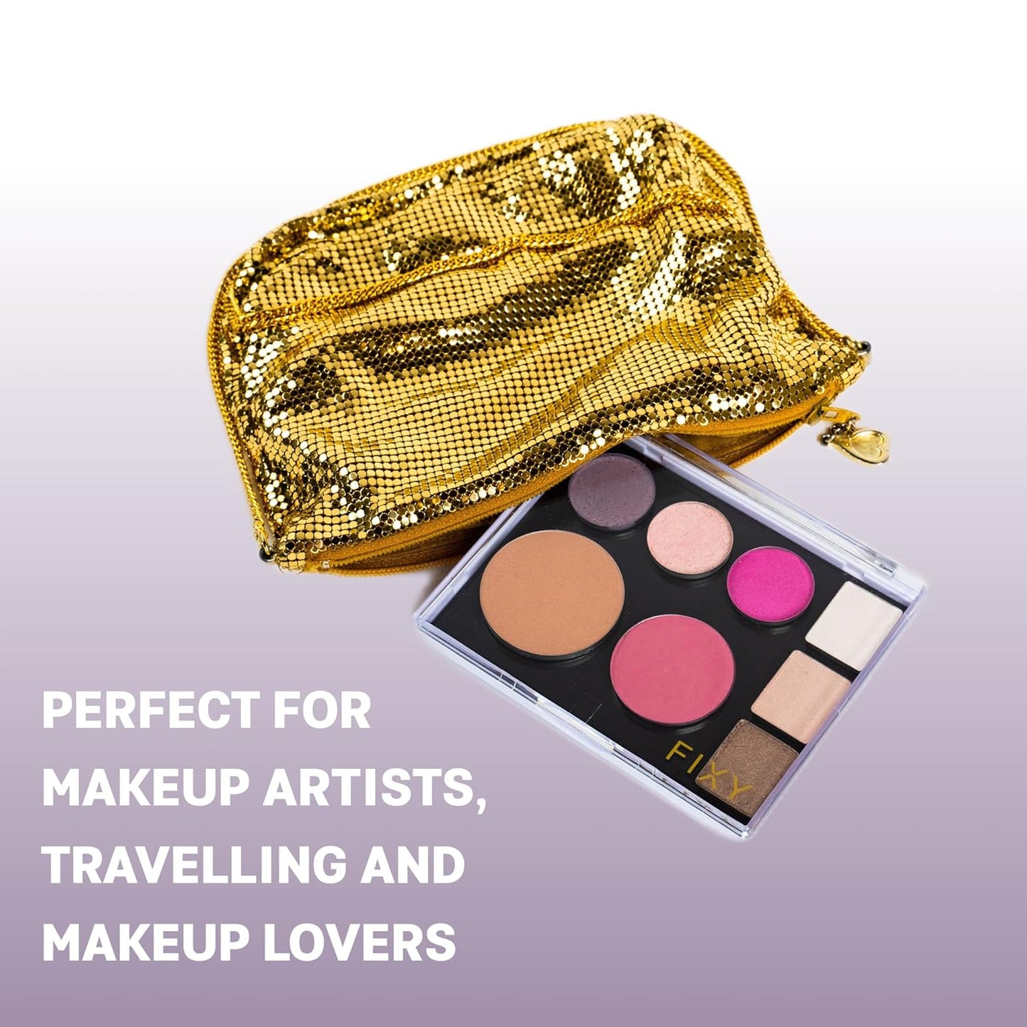 FIXY Extra Small Magnetic Makeup Palette | 4.8"x4.0" Clear-Top Organizer – Depot, Organize & Declutter Eyeshadow, Blush & More – Travel-Friendly, Customizable & Portable