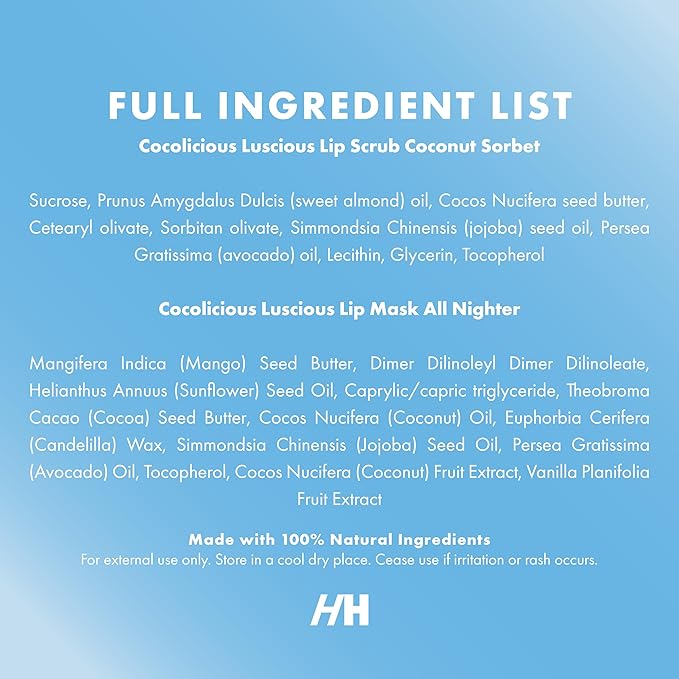 100% Natural Lip Scrub, Vegan Conditioning Coconut Lip Exfoliator - Gentle Exfoliant, Sugar Lip Polish and Lip Exfoliator Scrubber for Chapped and Dry Lips (Original 3pc Set)