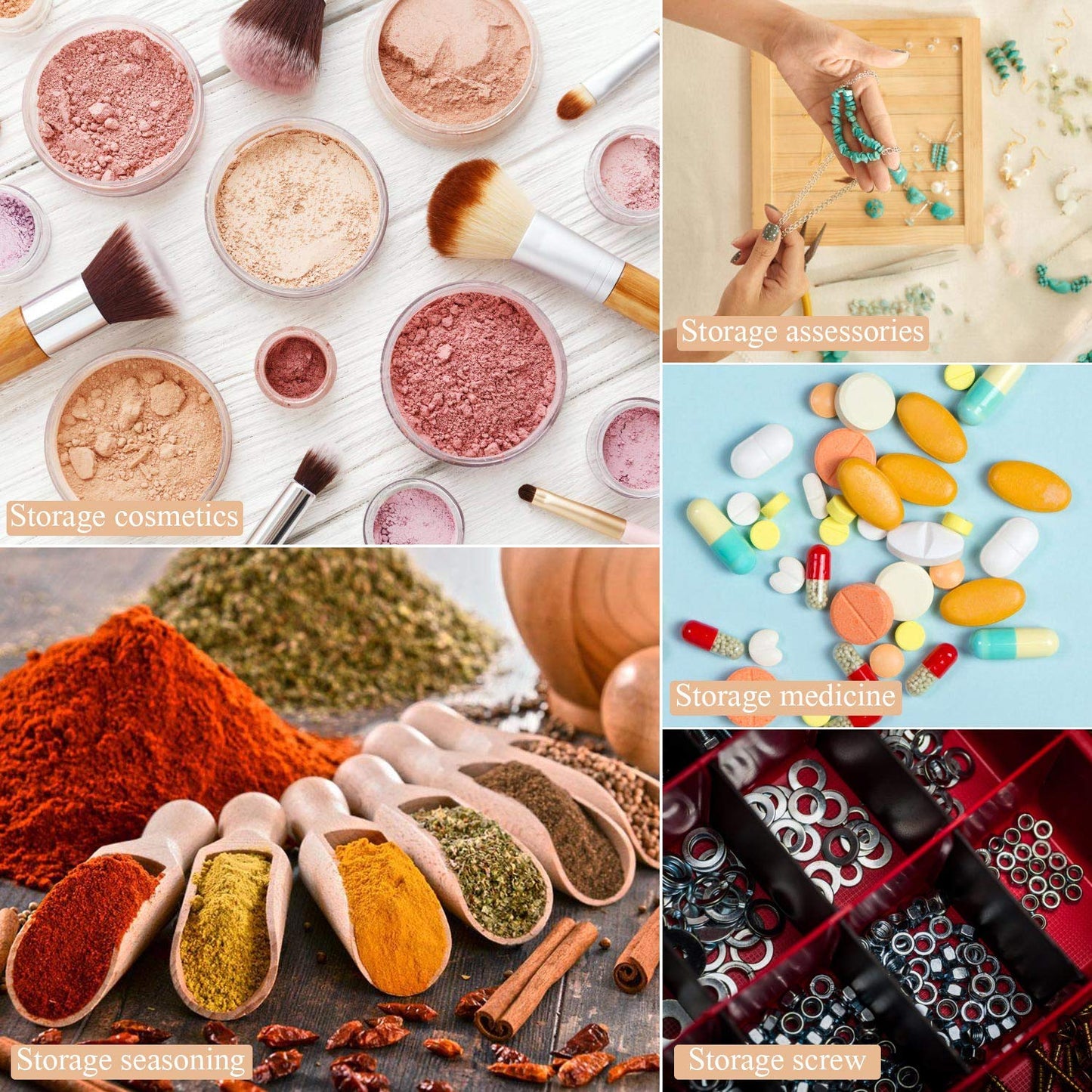 100 Count Small Sample Containers Makeup Jars 15 Gram Cosmetic Containers with Lids Black Traveling Jars Empty Bottles for Toiletries