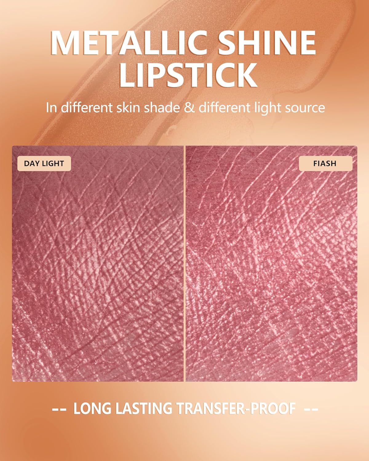 MAKI YIKA Pink Nude Lipstick for Women Metallic Lipsticks Glitter Long Lasting Lipstick No Smudge No Transfer Liquid Lip Gloss (BR017 Love Fighter)