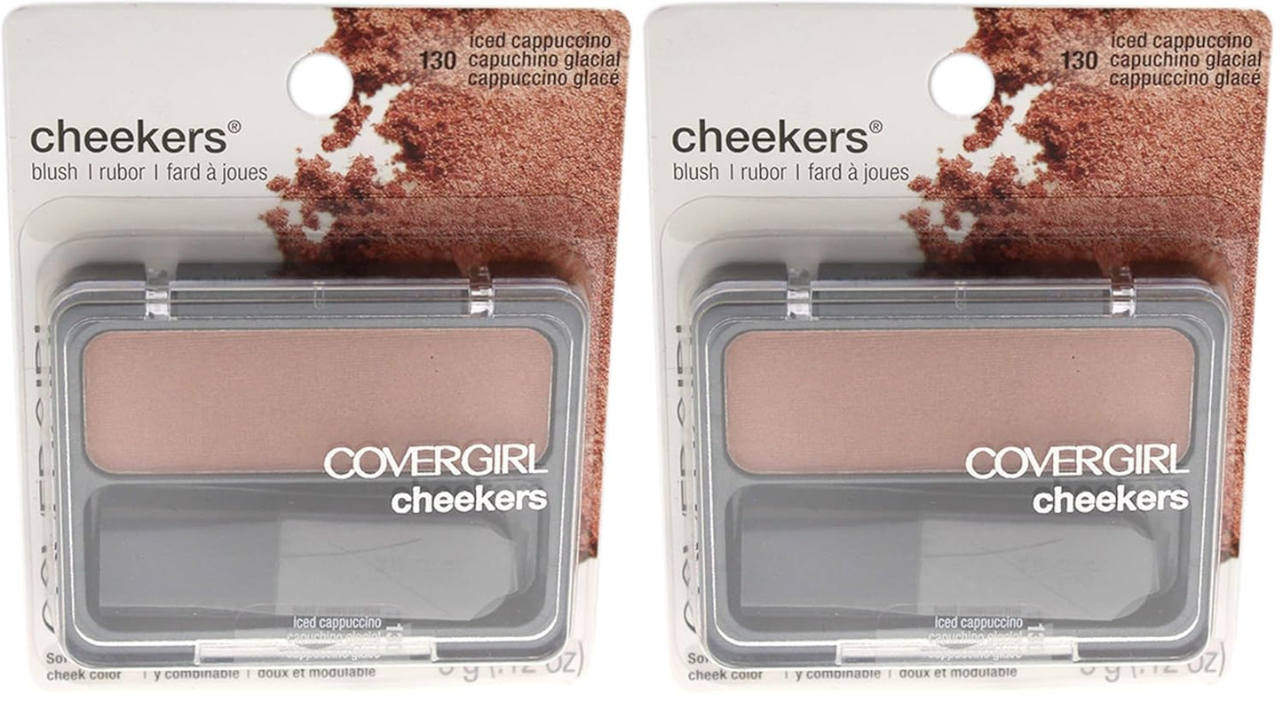 COVERGIRL Cheekers Blendable Powder Blush Iced Cappuccino, .12 oz (packaging may vary), 1 Count (Pack of 2)