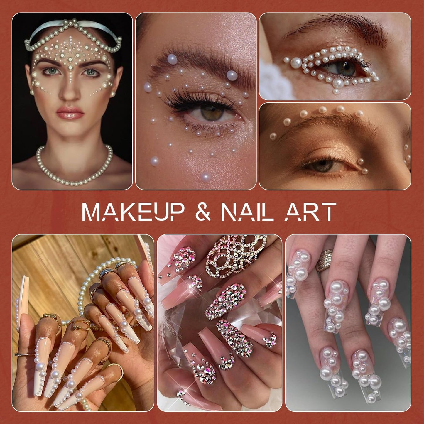 80g Flatback Pearls and Rhinestones for Crafting, Golden Black 3-10mm Resin Rhinestones and Half Pearls for Bedazzling, Nail Art and Dec with 3pcs 10ml B7000 Jewelry Glue, Tweezer and Pickup Pencil