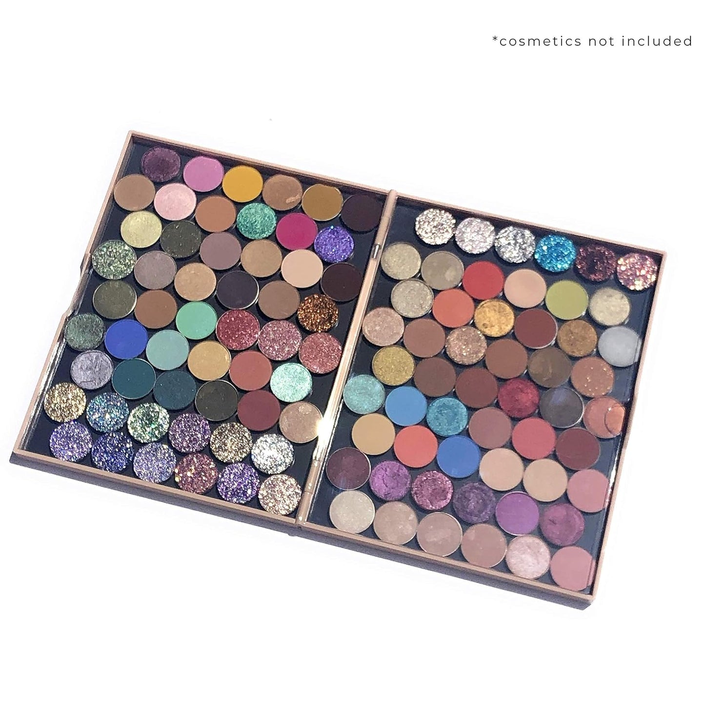 The Adept Palette Sorta Pink - Double Sided Magnetic Empty Palette with Divider, Holds over 100 Single Round Standard Sized Eyeshadow Pans, Hardshell Case