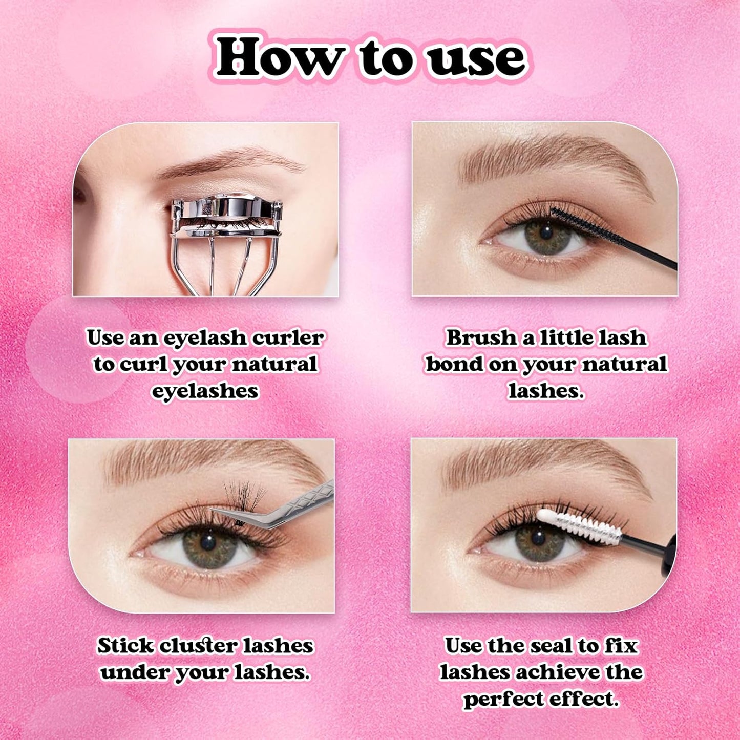 Lash Clusters 240pcs 30D 12-18mm Cluster Lashes Mixed Tray 3D Effect Volume Individual Lashes Cluster Eyelash Extensions Fluffy Soft D Curl DIY Lash Extension Kit at Home (30D-0.07-D,12-18mm)