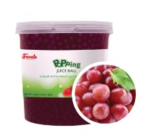 Fanale Grape Popping Boba Pearls, Vegan, Non GMO, Gluten Free, Fat Free, Perfect for Bubble Tea, Smoothies, Ice Cream, Desserts, and Beverages.