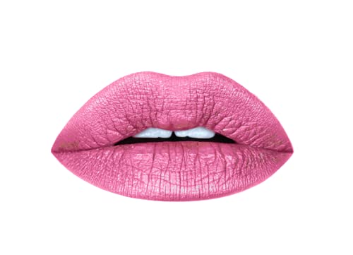 Aromi Metallic Liquid Lipstick | Long-lasting, Smear, Smudge, + Transfer Proof, Waterproof, Light, Baby Pink Lip Color with Shimmery Finish, Paraben + Phthalate Free (Pink Sugar)