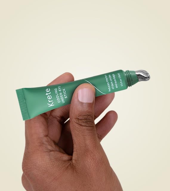 KRETE Cooling Under-Eye Stick with Liposomal Caffeine and Tripeptide-5 - Helps with Dark Circles and Puffiness, Vegan & Cruelty-Free, 15ml