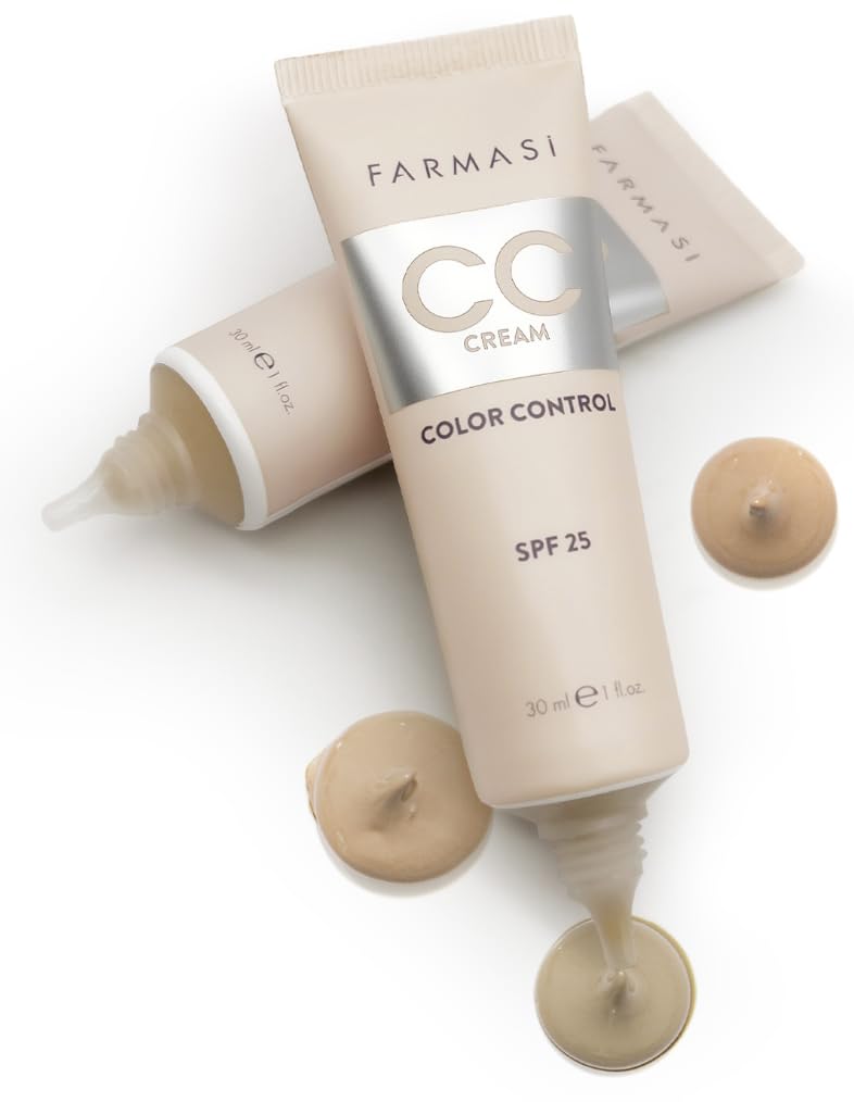 FARMASi CC Color Control Cream, Natural and Flawless Finish, Enriched Formula with Multimineral & Spf 25+, All-Day Hold, All Skin Types, 1 fl. oz, 05 Tan