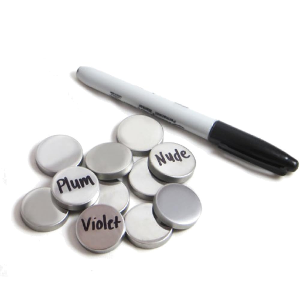 Silver Empty Round Metal Pans 60 Pack for Eyeshadow Palette Magnetic Makeup Palette (26mm)