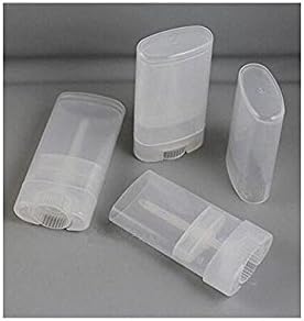 10PCS 15ml 0.5oz Clear Empty Plastic Oval DIY Lipstick Lip Balm Lip Gloss Tubes Deodorant Crayon Chapstick Tube Bottle Containers Oval Holder Case Pipe