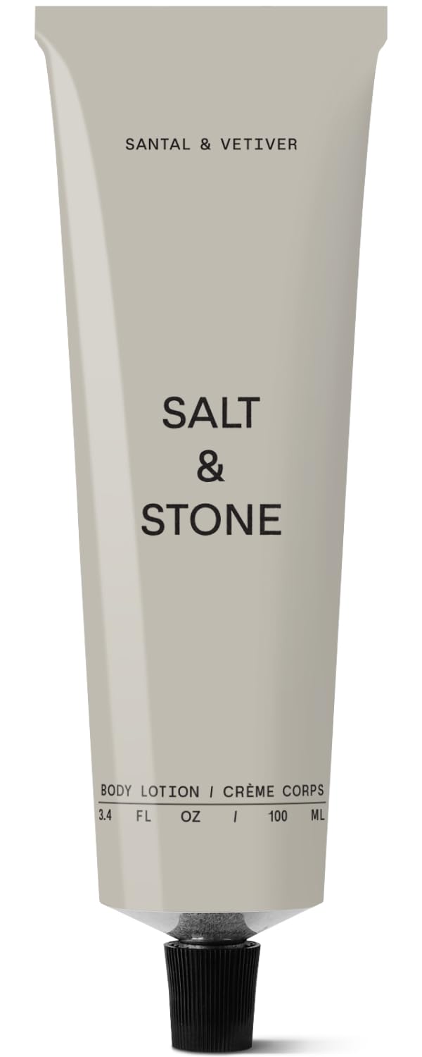 Salt & Stone Body Lotion for Women & Men | Hydrates, Nourishes & Softens Skin | Restores Dry Skin | Fast-Absorbing | Cruelty-Free & Vegan (100 ml) (Santal & Vetiver)