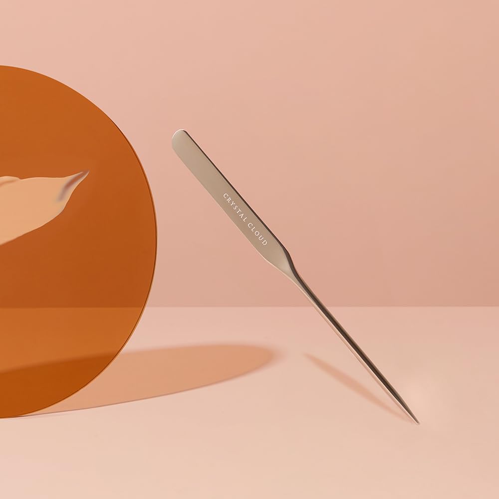 Korean Professional Pro Stainless Steel Makeup Cosmetic Spatula Tool Makeup Art Tool For Nail Art Eye Shadow Eyelash Makeup Professional Pigment Blending