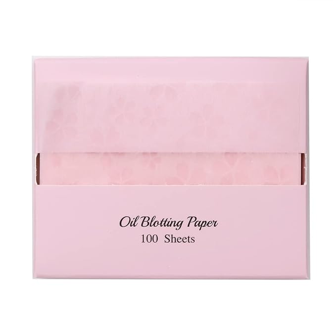 [600 Counts Refills Only] Cherry Blossom Natural Oil Blotting Sheets for Face with Mirror Case and Refills