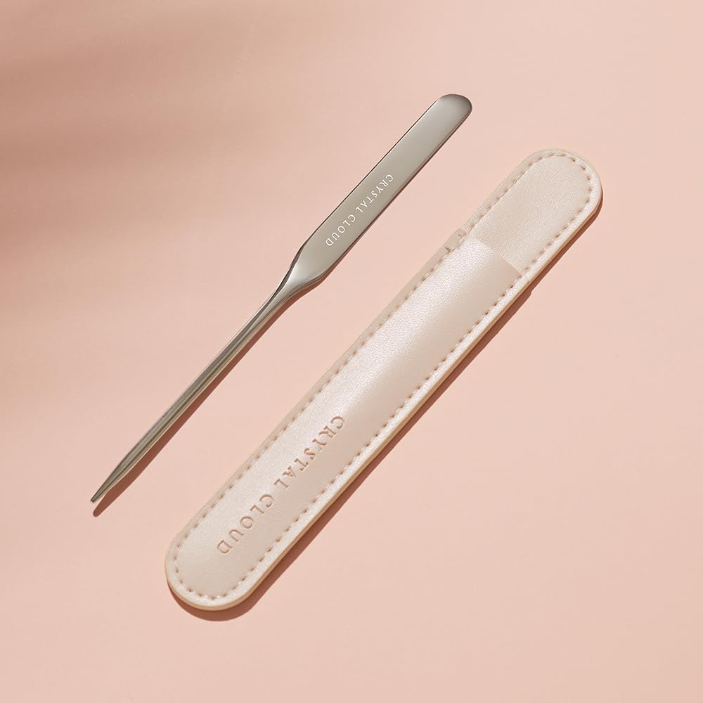 Korean Professional Pro Stainless Steel Makeup Cosmetic Spatula Tool Makeup Art Tool For Nail Art Eye Shadow Eyelash Makeup Professional Pigment Blending