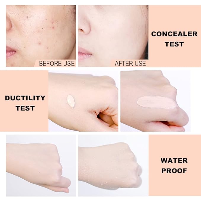 1 Pack Matte Oil Free Concealer Foundation Cream,Professional Make-up Base Facial Matte Full Coverage Liquid Concealer Hide Foundation Primer Makeup Repair Kit.(BEIGE 5#)