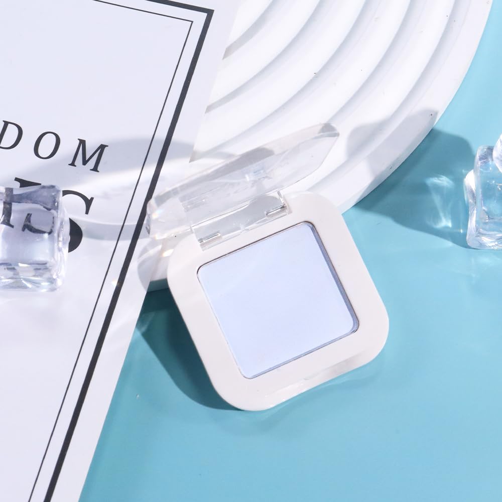 Kaely Pressed Single Eyeshadow Makeup, Light Blue Monochrome Matte Eye Shadow for Older Women, Neutral Powder Eyeshadow Palette Pigmented Waterproof, sombras para ojos, Lightweight Blendable, 22