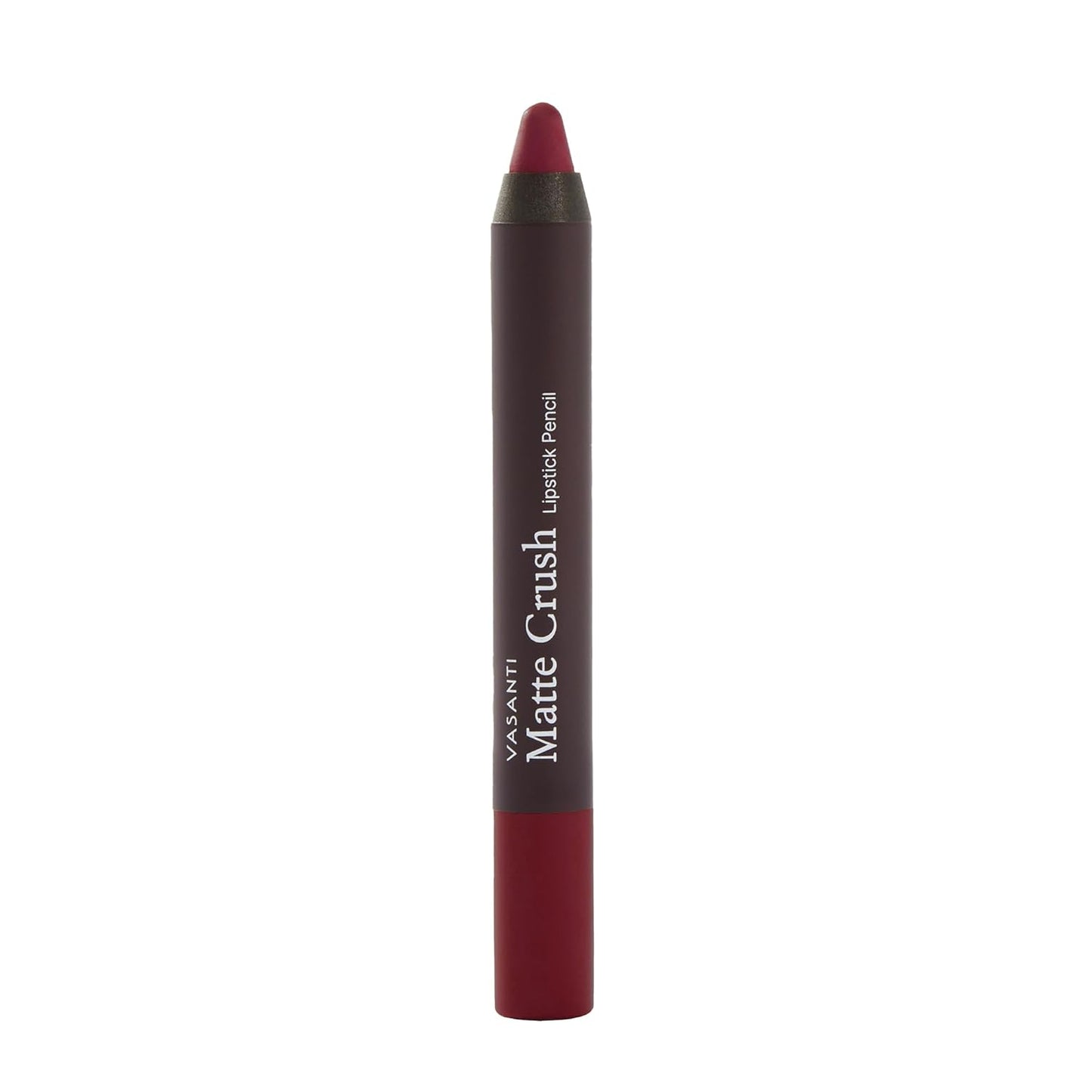 VASANTI Matte Crush Lipstick Pencil – Red Over Heels – Soft, Velvety Matte Finish, Waterproof, Smooth Application – Natural, Vegan, Paraben-Free Lip Color