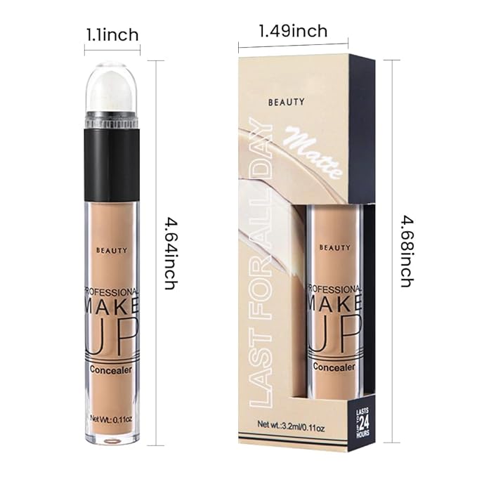 2 Pack Liquid Foundation Cream for Face Makeup,Durable Full Coverage Matte Concealer Make Up,Oil Control & Waterproof Base Primer -0.35+0.35 Fl.Oz (05+06#)