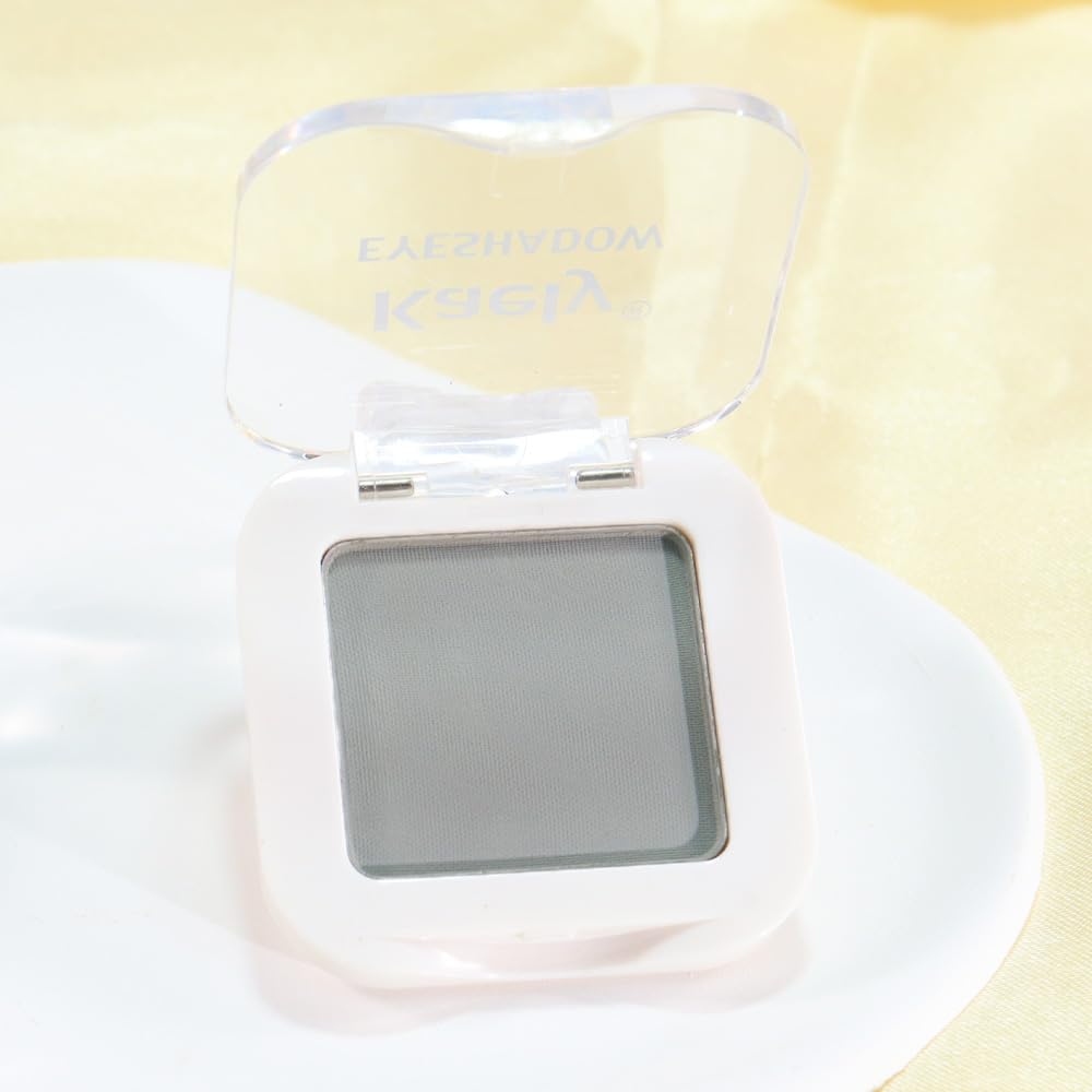 Kaely Pressed Single Eyeshadow Makeup, Smoky Gray Matte Highly Pigmented Monochrome Eye Shadow Palette, Waterproof Neutral Powder Mini Eyeshadow, sombras para ojos, Lightweight Blendable, 10