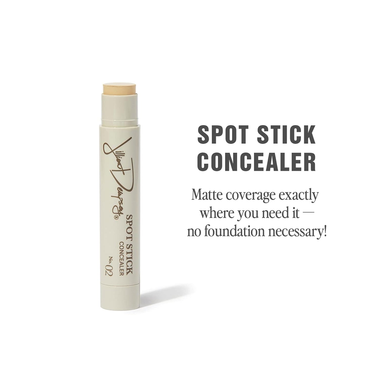 Jillian Dempsey Spot Stick Concealer | Easy Blending Matte Concealer for Blemishes & Uneven Skin Tones | Shade No. 02: Fair with Yellow Undertones