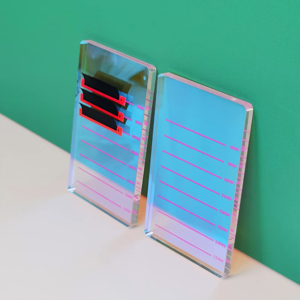 Grafting False Eyelash Acrylic Extension Pallet, Eyelash Extension Glue Tweezers Plate Pad Makeup Palette Individual Training Tools (Dazzling 4.72x2.95inch)