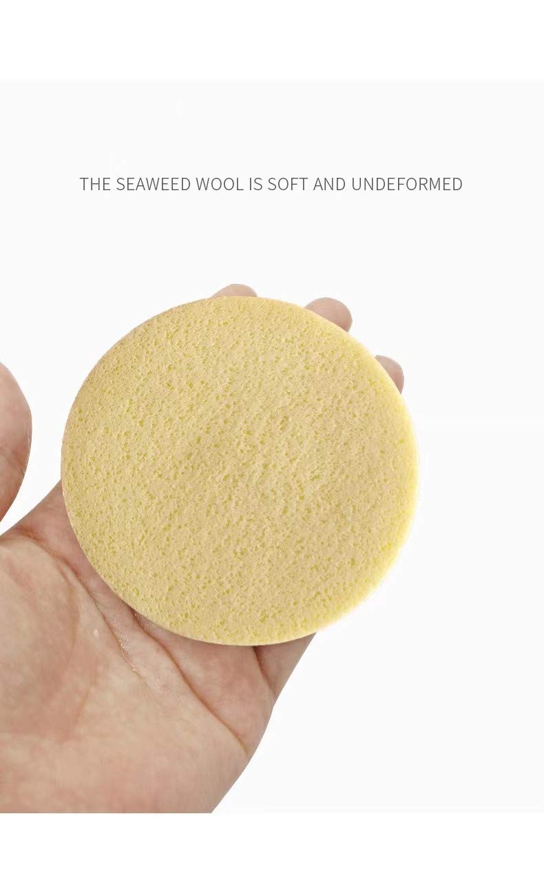 Facial Sponge Compressed 60 Counts Face Sponge Pads Exfoliating Spa Sponges for Facial Cleansing PVA Professional Face Cleanser Makeup Removal