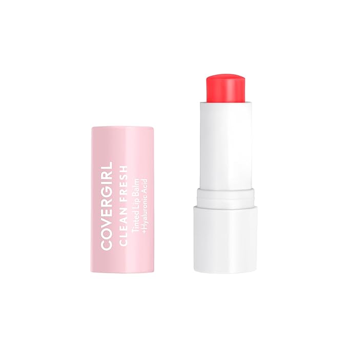 CoverGirl Clean Fresh Tinted Lip Balm, Vegan Formula, Hydrating, Natural Finish, Cruelty Free, Life is Pink, 1 Count