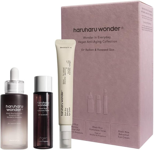 Haruharu Wonder Vegan Well-Aging Collection, Gift Box for Special Day, Suitable for All Skin Types