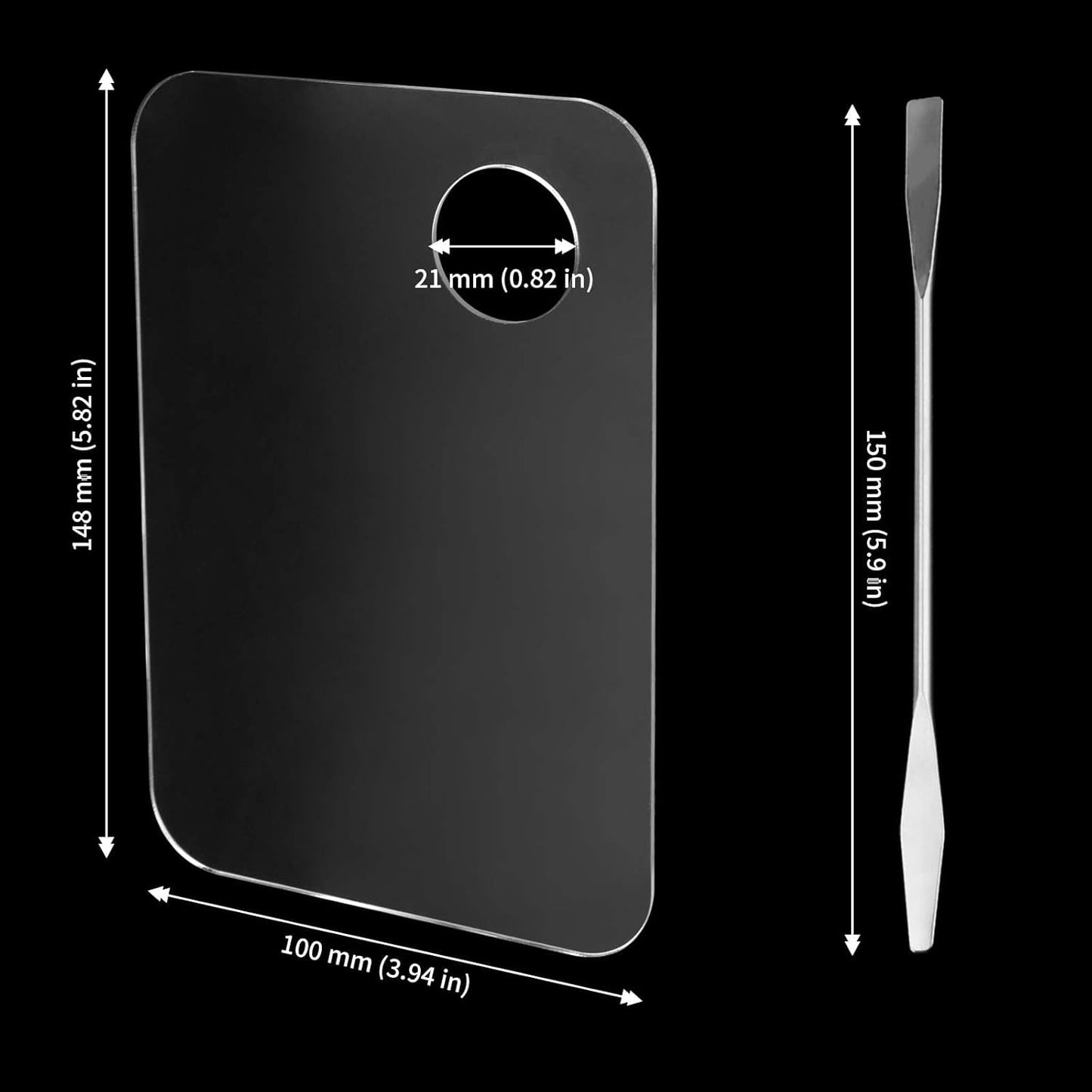 6 PCS Acrylic Makeup Palette, Clear Makeup Palette Mixer with Spatula, Makeup Palette Mixer Tray for Painting, Makeup and Art Craft