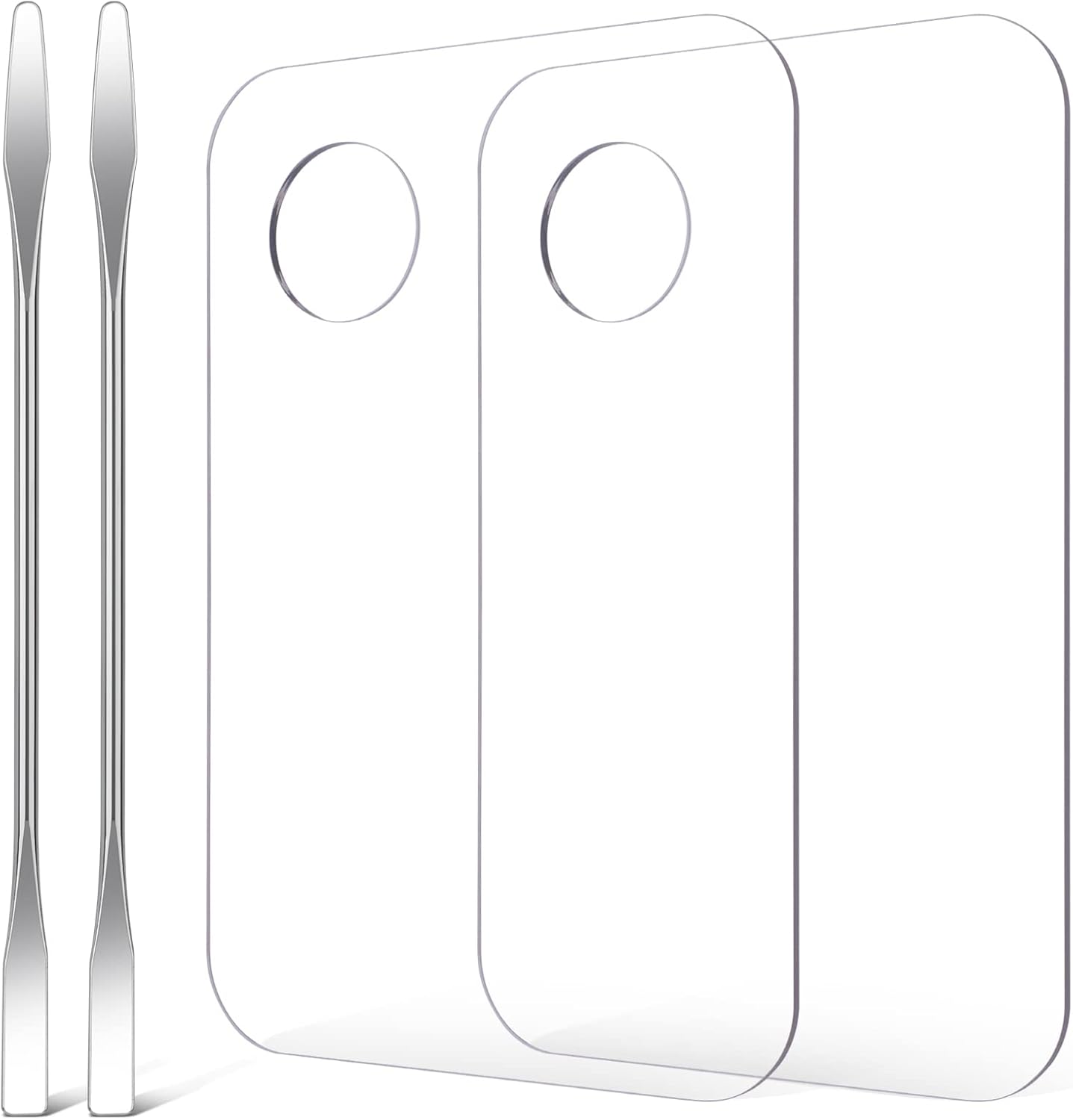 Rolybag Acrylic Makeup Mixing Palette with Spatula Tool Transparent Cosmetic Makeup Palette for Nail Art Makeup Eye Shadow Professional Pigment Cosmetic Mixing (Acrylic -A)