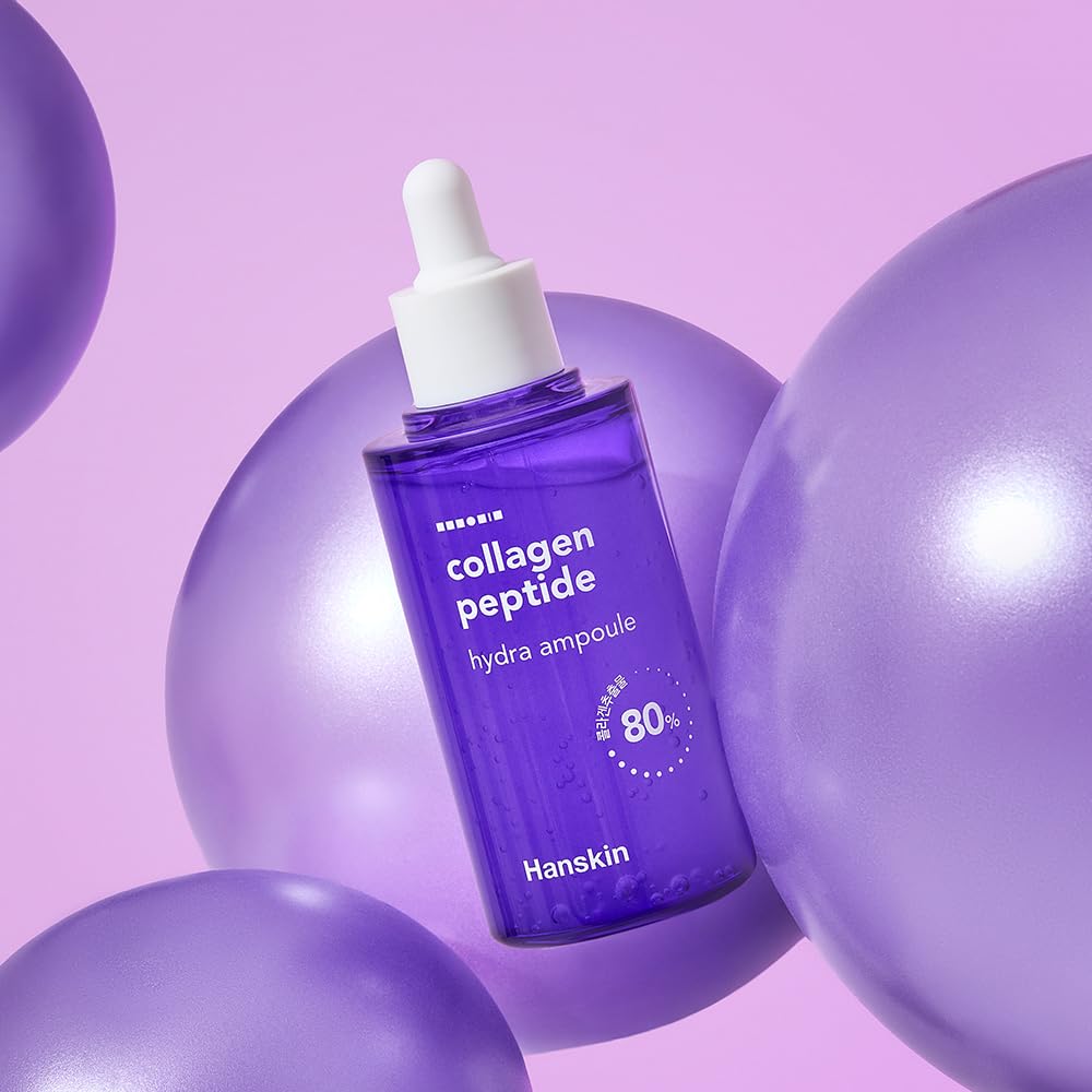 Hanskin Collagen Peptide Hydra Ampoule (90ml). Made with 80% Collagen Extract and 20% Peptide. Advanced Anti-Aging Formula to Repair Skin from Wrinkles and Fine Lines on Face and Neck Area.