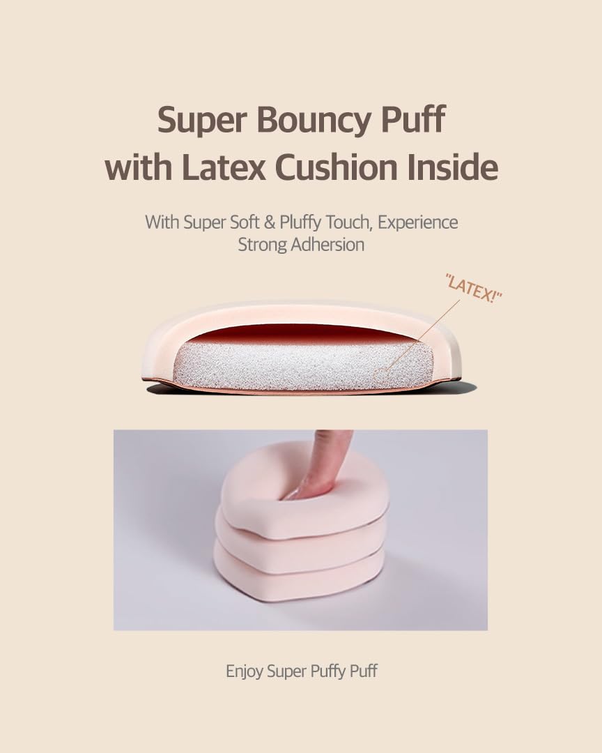 Pang Pang Makeup Powder Puff 1 Pc | Big Makeup Sponge for Foundation | Fluffy Cushion Puff Blender With Latex | Korean Makeup Puff for Foundation and Powder | 2.2In Diamater