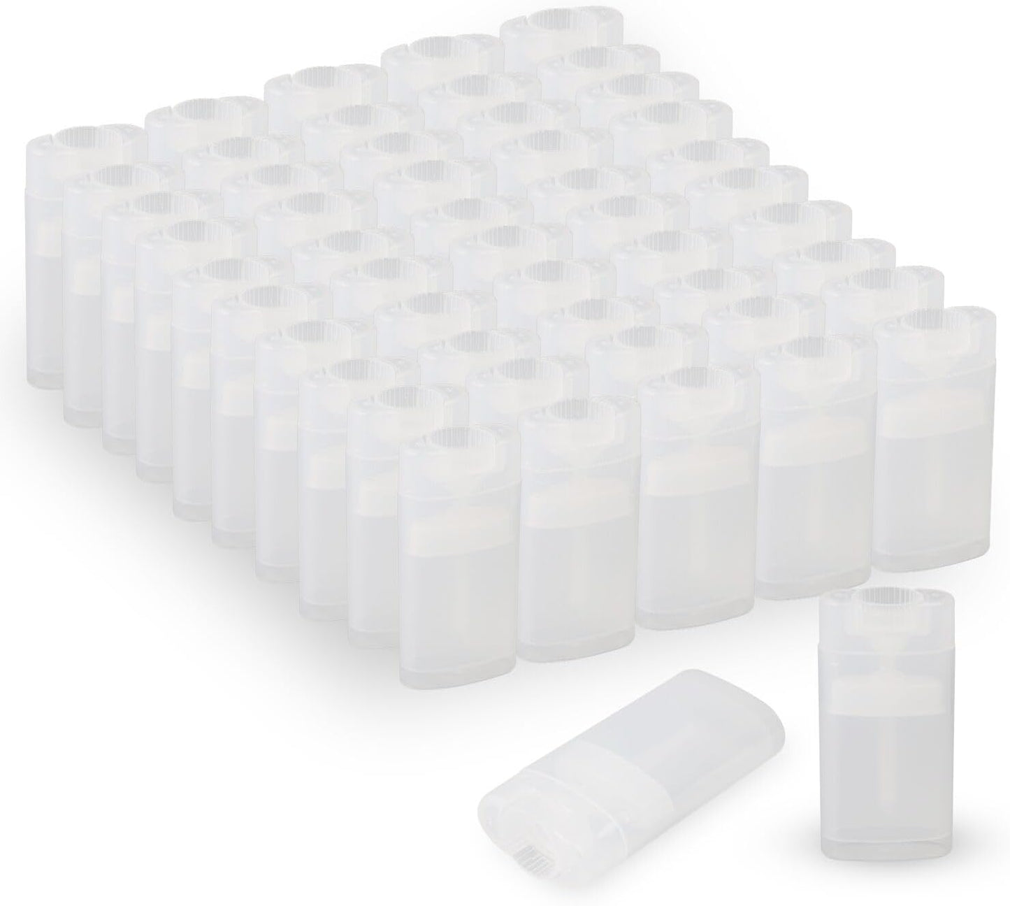 100PCS 15ML Transparent Empty Oval Deodorant Lip Lipstick Balm Tubes Containers for DIY Homemade Crayon Chapstick Holder