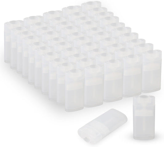 100PCS 15ML Transparent Empty Oval Deodorant Lip Lipstick Balm Tubes Containers for DIY Homemade Crayon Chapstick Holder