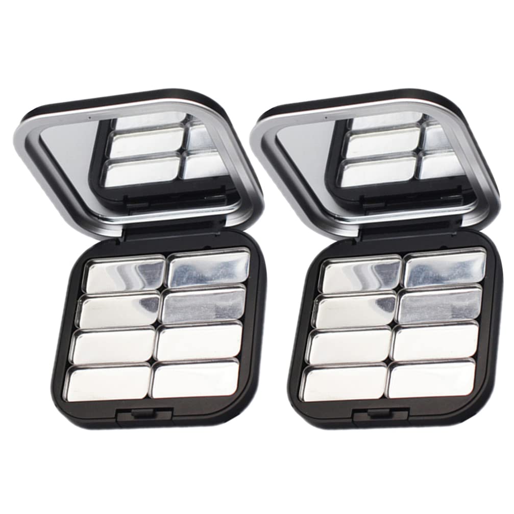 Beaupretty 2pcs Empty Lipstick Palette DIY Lipstick Lip Balm Blusher Containers Refillable Makeup Eyeshadow Storage Case Box with Mirror