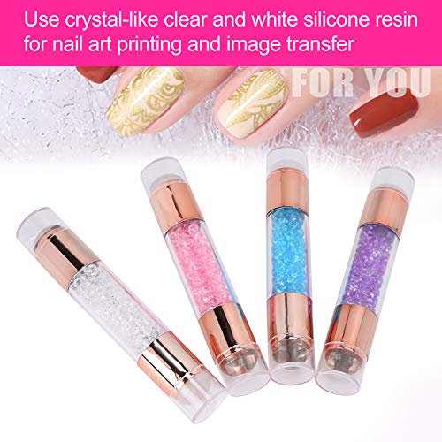 4Sets Manicure Art Stampers Silicone Stamp Pens Nail Stamping Plates Double Ended W/Nail Seal Plate Manicure Stamp Pen for home nail salon use