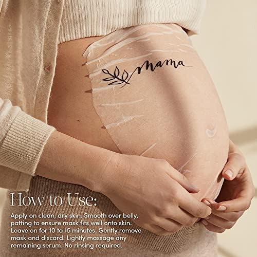 Evereden Soothing Belly Mask for Stretch Marks - 2nd/3rd Trimester Size | 1 count | Belly Mask for Pregnancy | Clean Pregnancy Skincare | Non-toxic and Fragrance Free